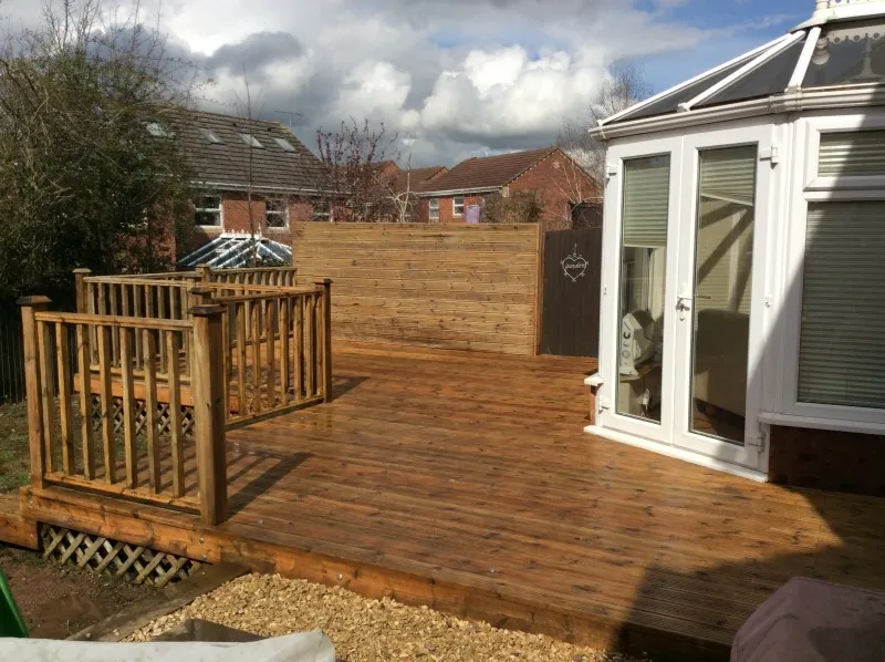 Decking area after