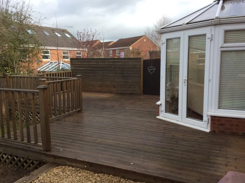 Decking area before